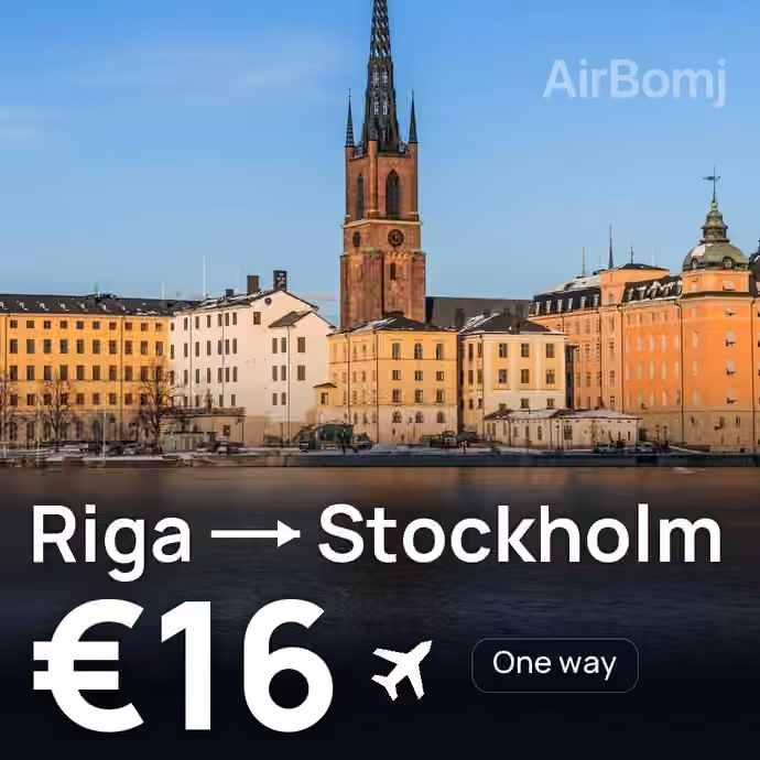 Riga → Stockholm for €16
