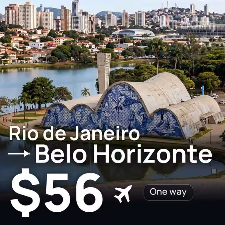 Rio de Janeiro → Belo Horizonte for $56