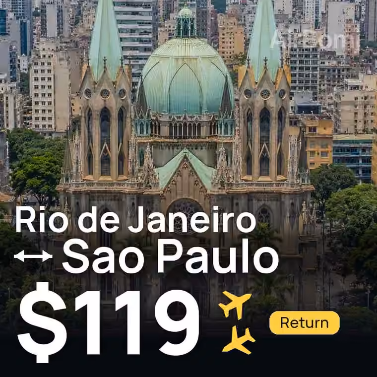 Rio de Janeiro → Sao Paulo for $124