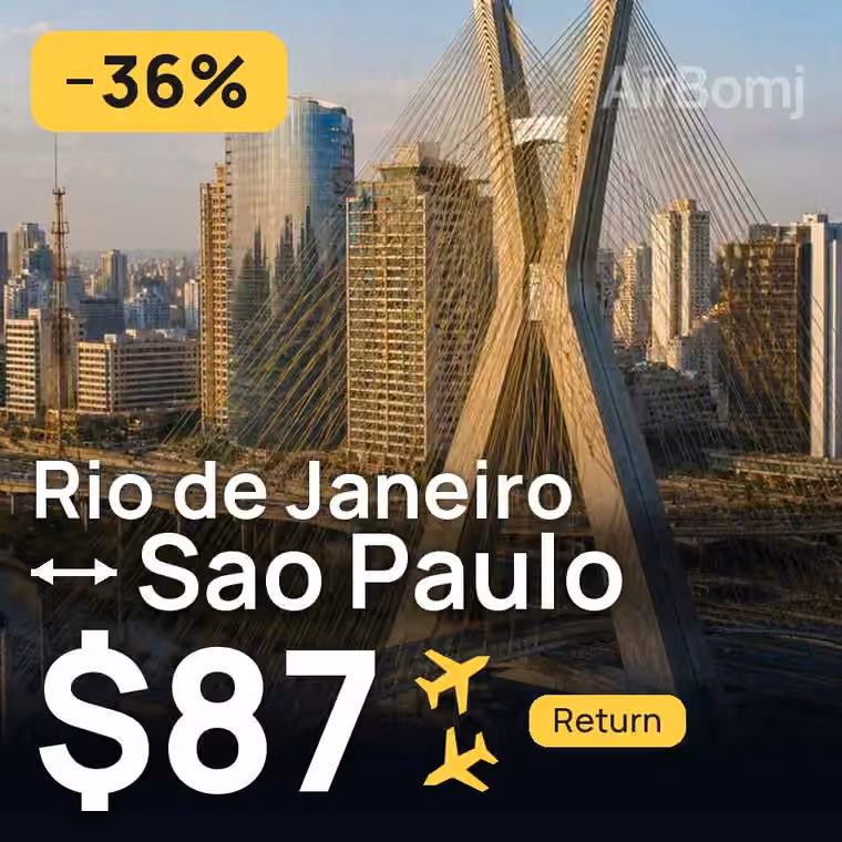 Rio de Janeiro → Sao Paulo for $87