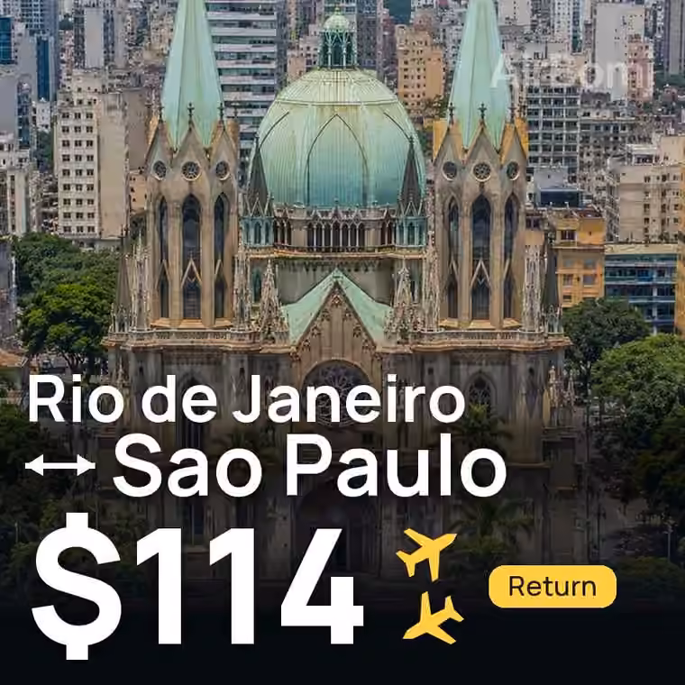 Rio de Janeiro → Sao Paulo for $114