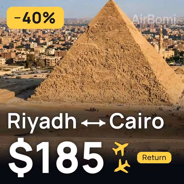 Riyadh → Cairo for $185