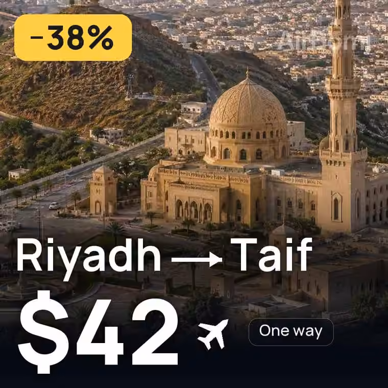 Riyadh → Taif for $46
