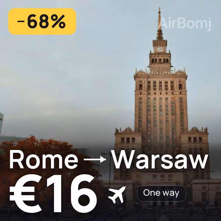 Rome → Warsaw for €16