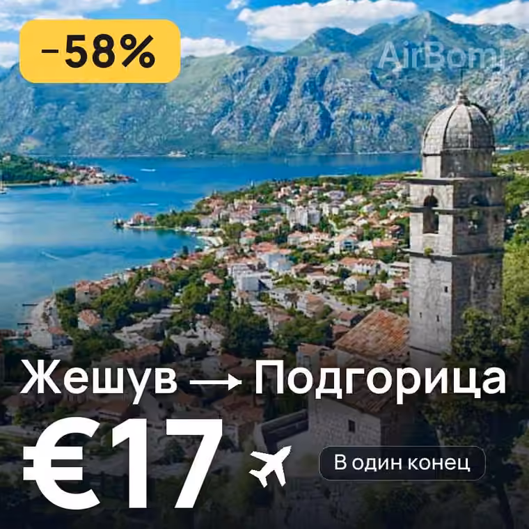 Жешув → Подгорица — лучшая цена €17