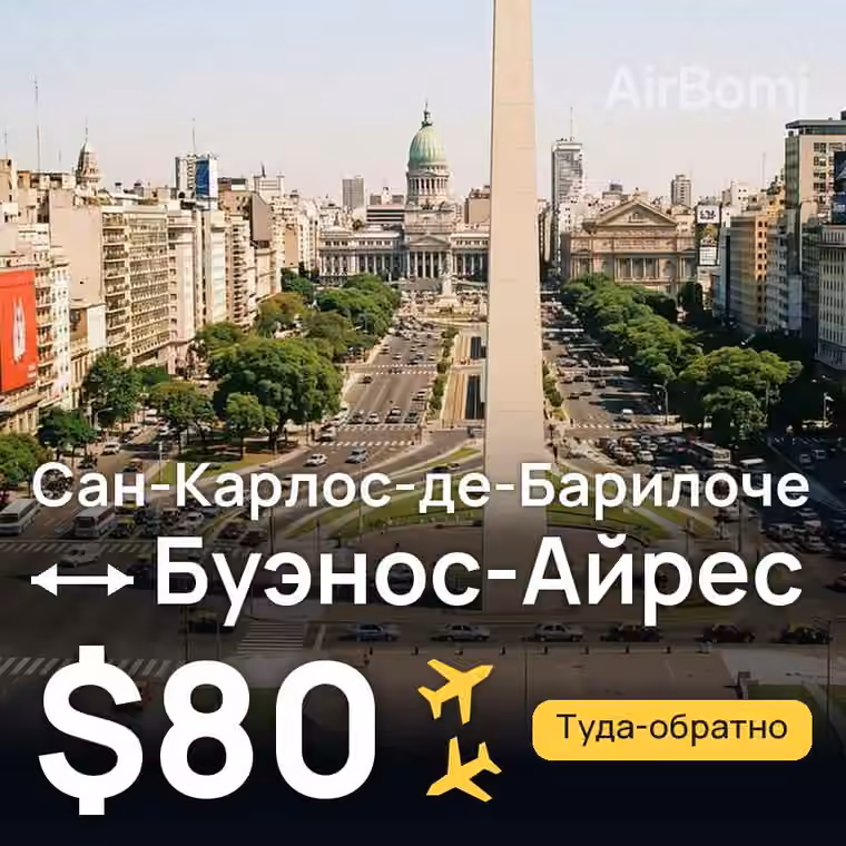 Сан-Карлос-де-Барилоче → Буэнос-Айрес за $80