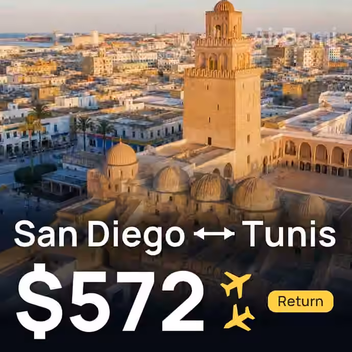 San Diego → Tunis for $572
