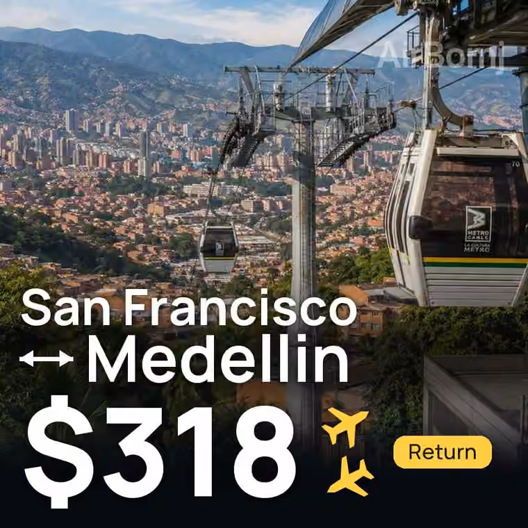 San Francisco → Medellin for $318