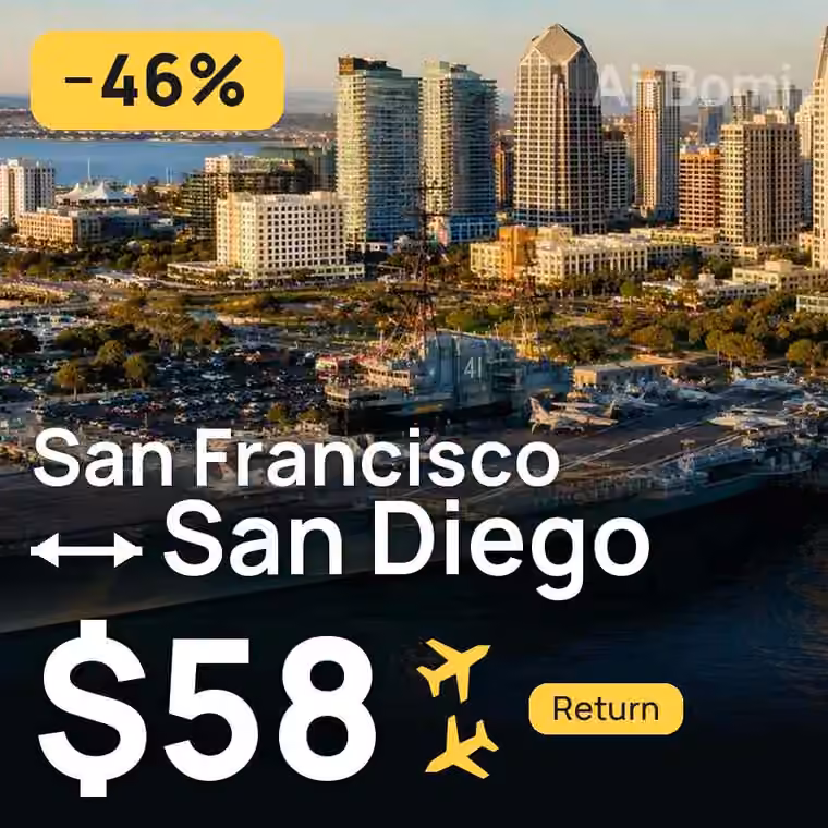 San Francisco → San Diego for $58