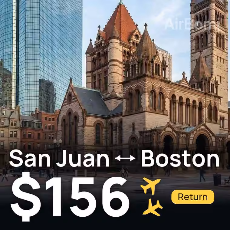San Juan → Boston for $156