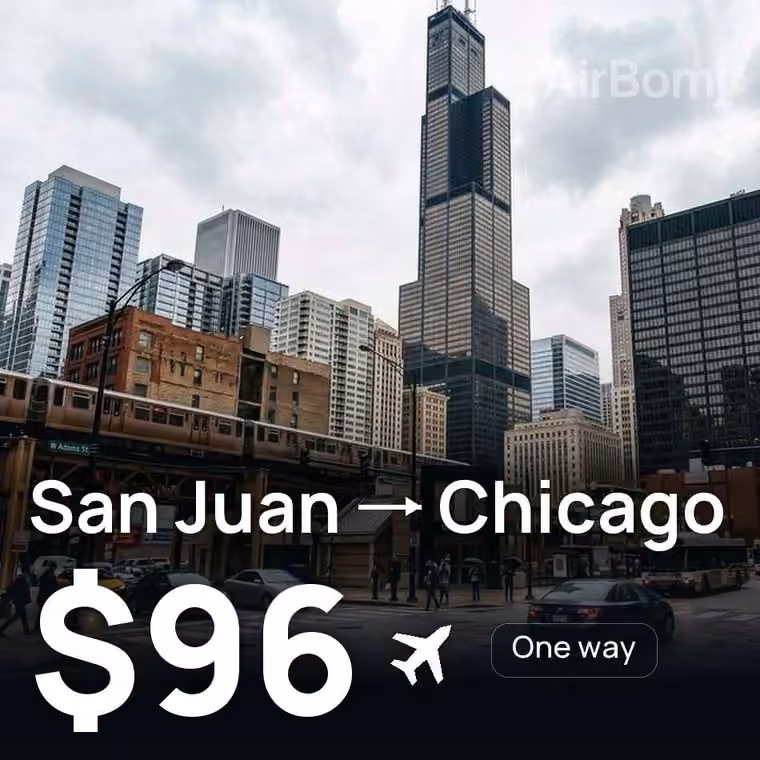 San Juan → Chicago for $96