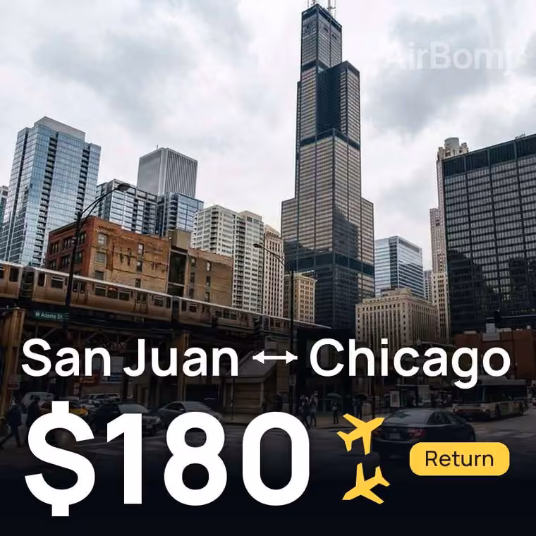 San Juan → Chicago for $180