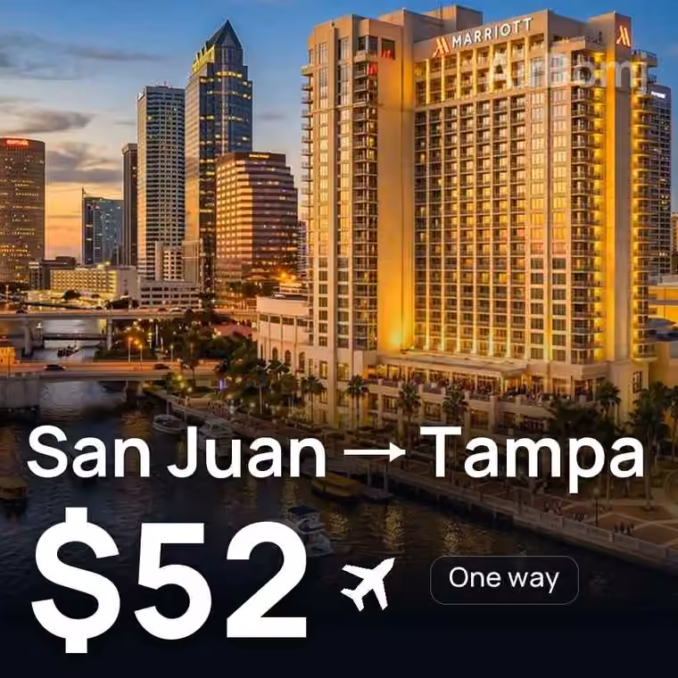 San Juan → Tampa for $52