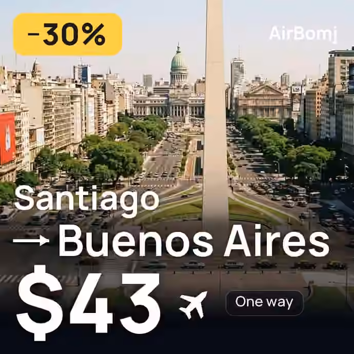 Santiago → Buenos Aires for $43