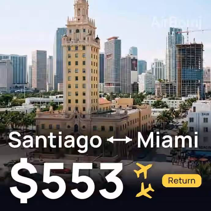 Santiago → Miami for $553