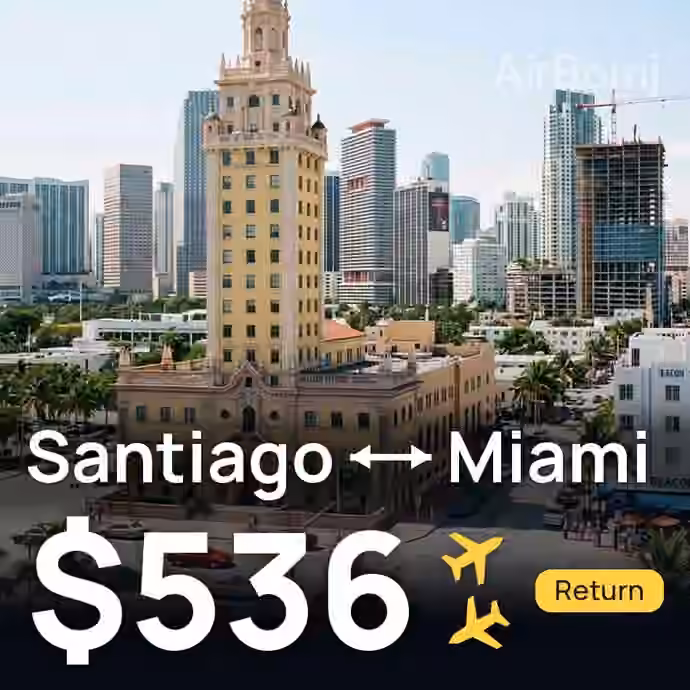 Santiago → Miami for $536