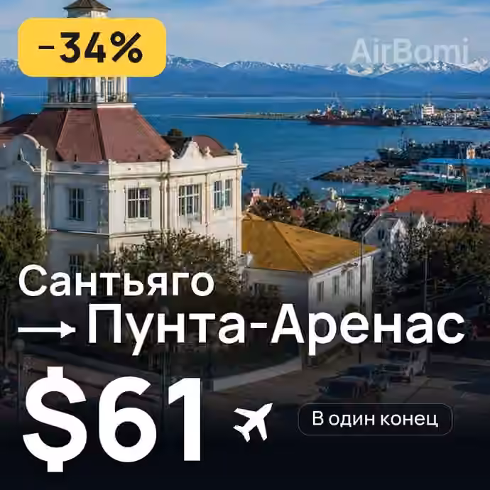 Сантьяго → Пунта-Аренас за $61
