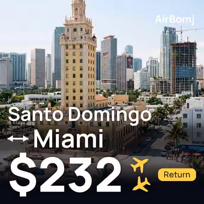 Santo Domingo → Miami for $232