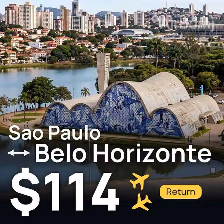 Sao Paulo → Belo Horizonte for $114