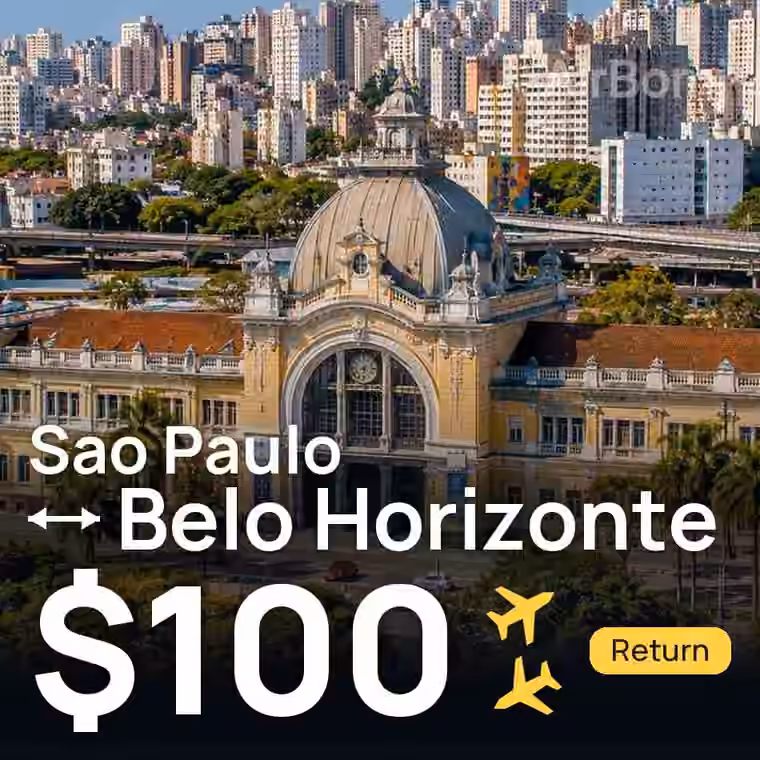 Sao Paulo → Belo Horizonte for $100