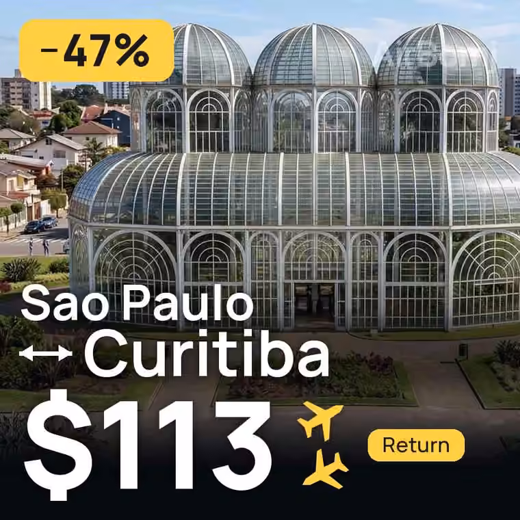 Sao Paulo → Curitiba for $113
