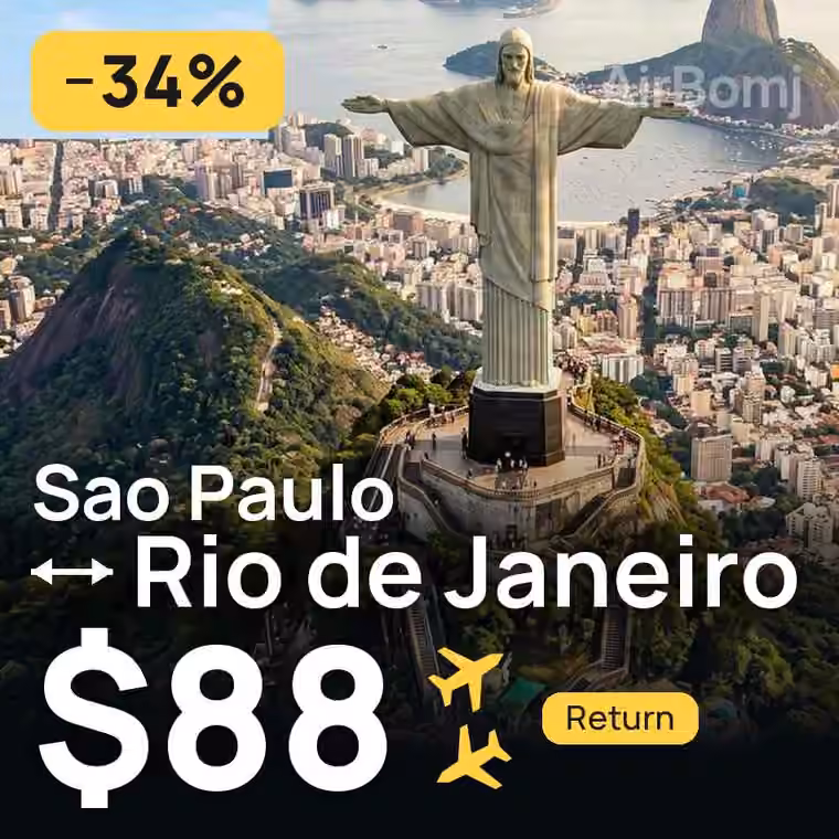 Sao Paulo → Rio de Janeiro for $88