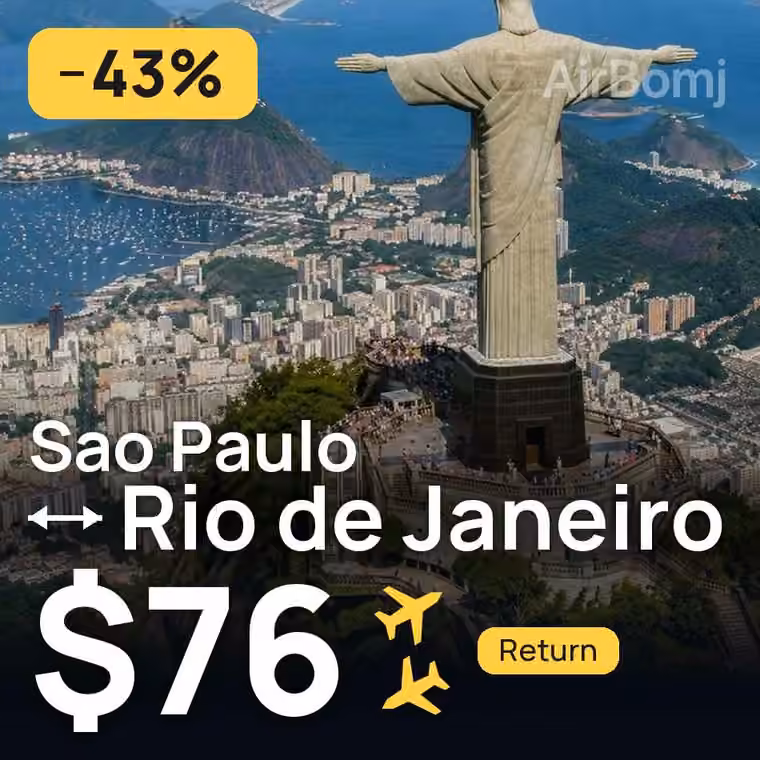 Sao Paulo → Rio de Janeiro for $76