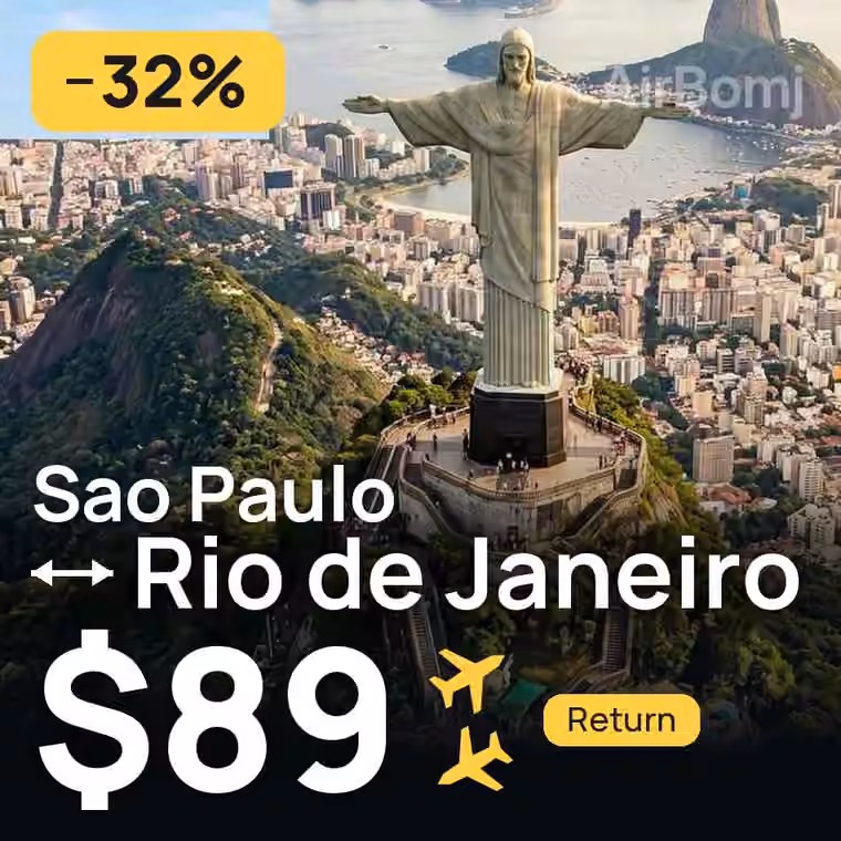 Sao Paulo → Rio de Janeiro for $89