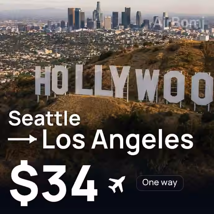 Seattle → Los Angeles for $34