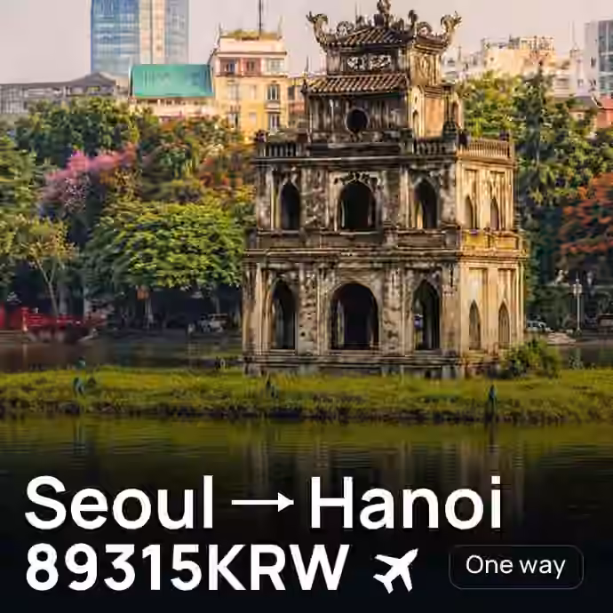 Seoul → Hanoi for 89315 KRW