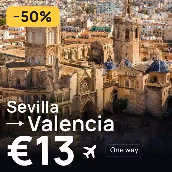 Sevilla → Valencia for €13