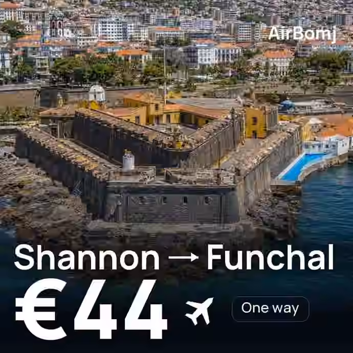 Shannon → Funchal for €44