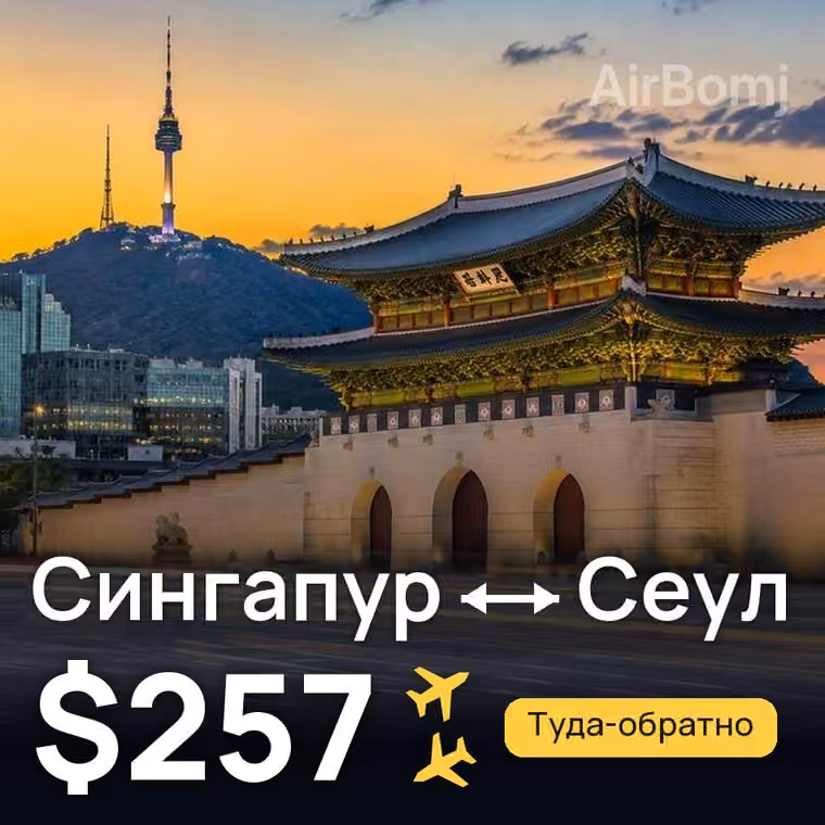 Сингапур → Сеул за $257