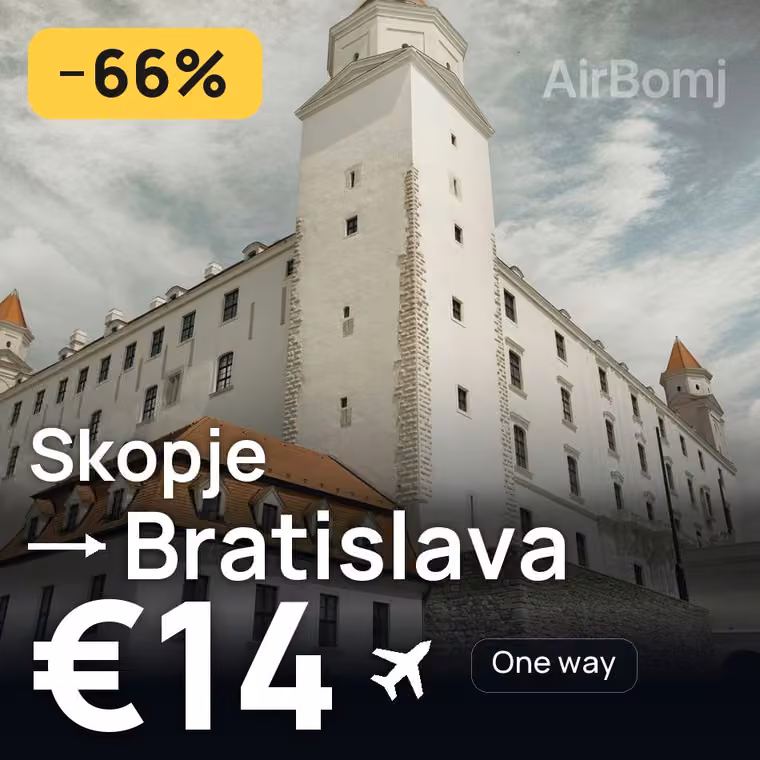Skopje → Bratislava for €14