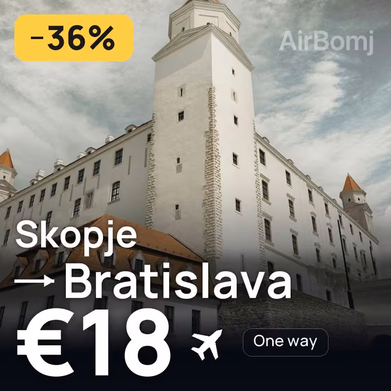 Skopje → Bratislava for €18