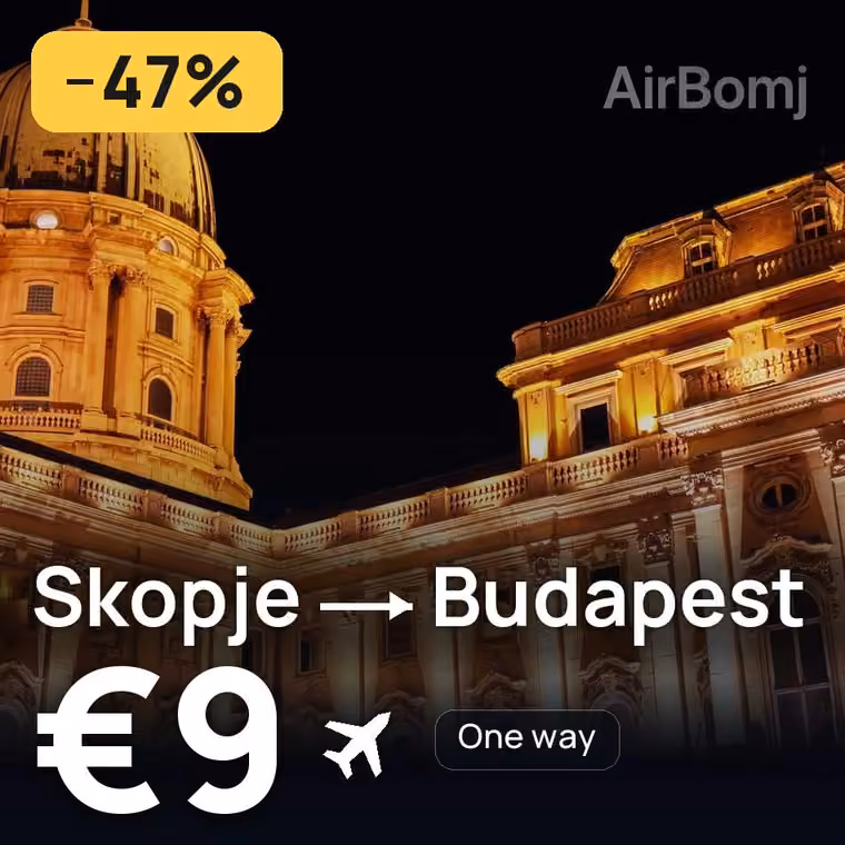 Skopje → Budapest for €9