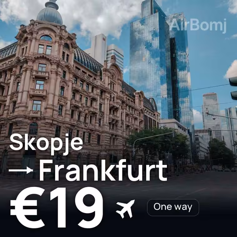 Skopje → Frankfurt for €19