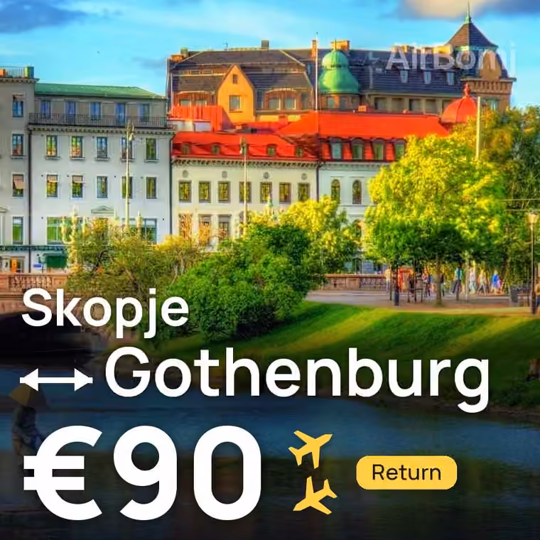 Skopje → Gothenburg for €90