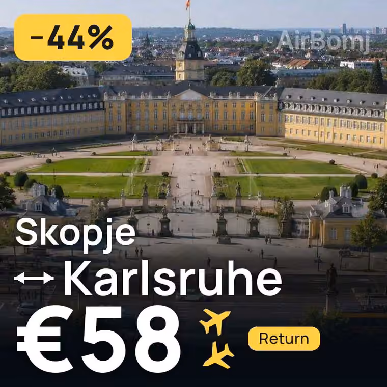 Skopje → Karlsruhe for €58