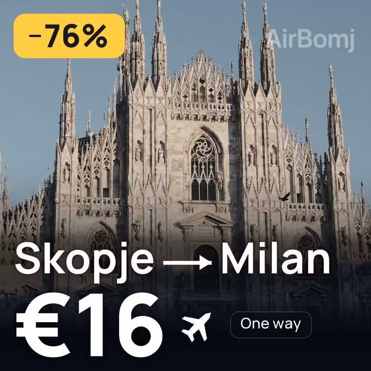 Skopje → Milan for €16