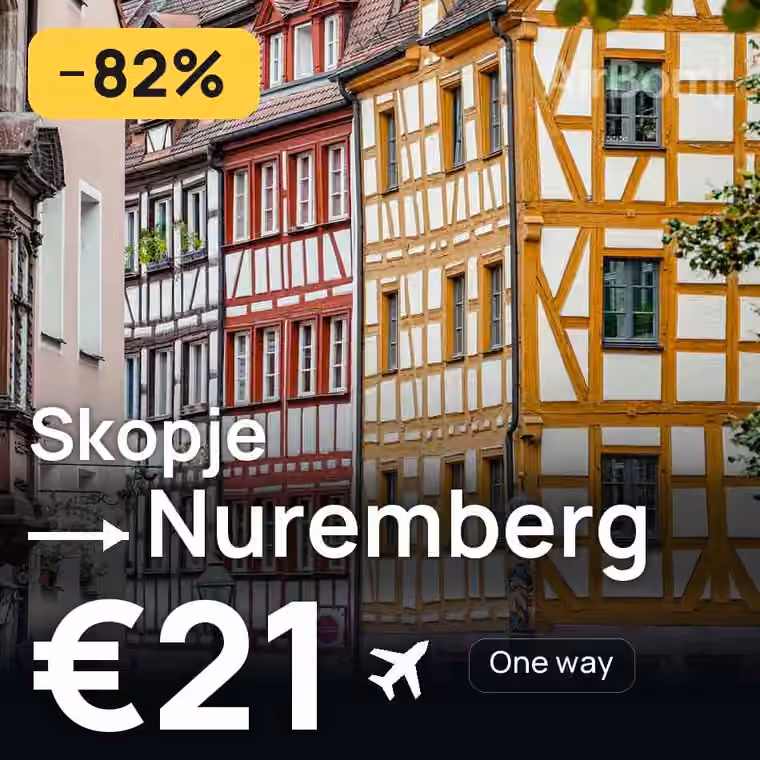 Skopje → Nuremberg for €21