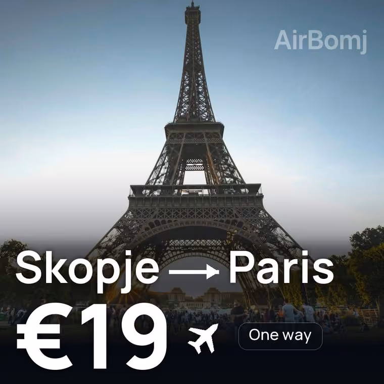 Skopje → Paris for €19