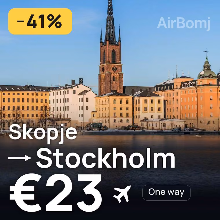 Skopje → Stockholm for €23