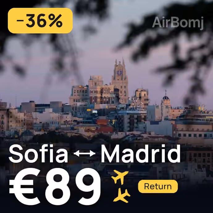 Sofia → Madrid for €89