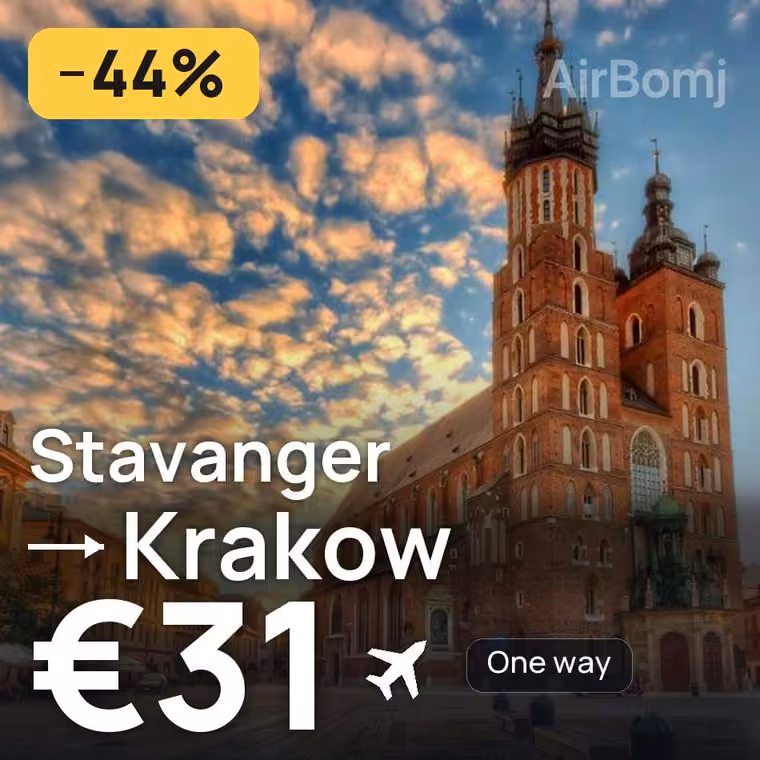 Stavanger → Krakow for €31