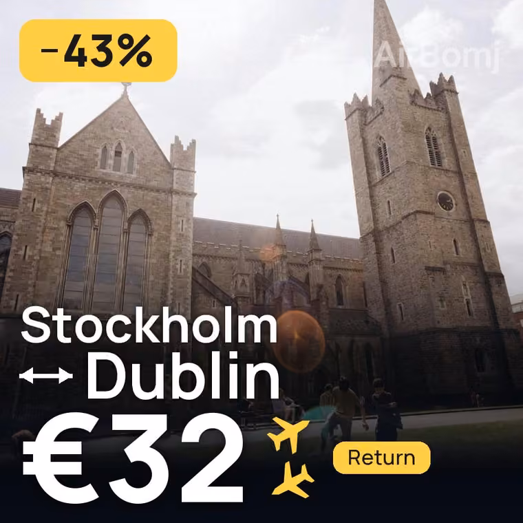 Stockholm → Dublin for €32
