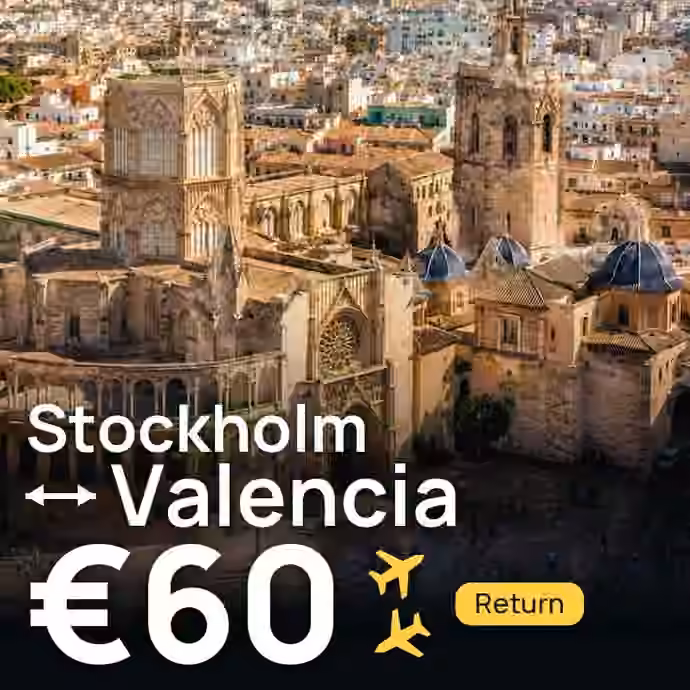 Stockholm → Valencia for €60