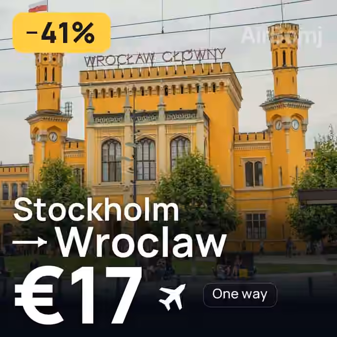 Stockholm → Wroclaw for €17