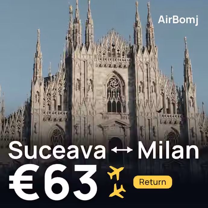 Suceava → Milan for €63