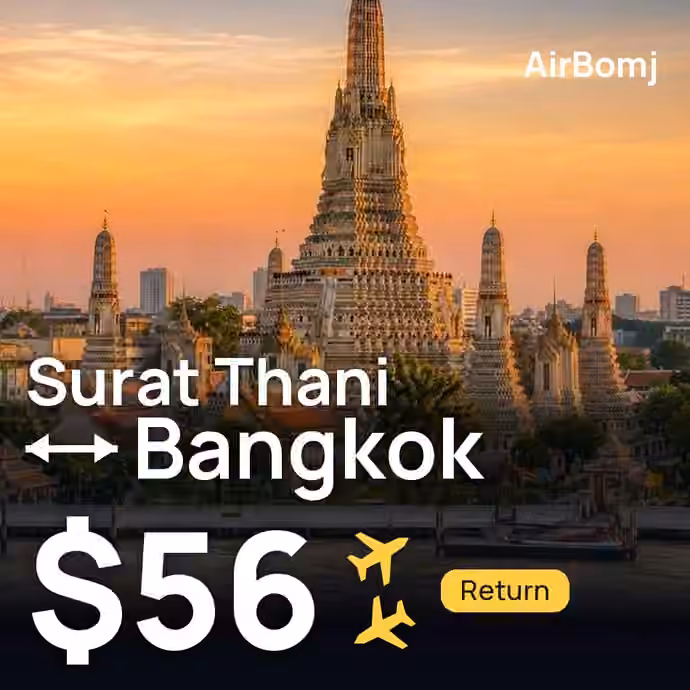 Surat Thani → Bangkok for $56